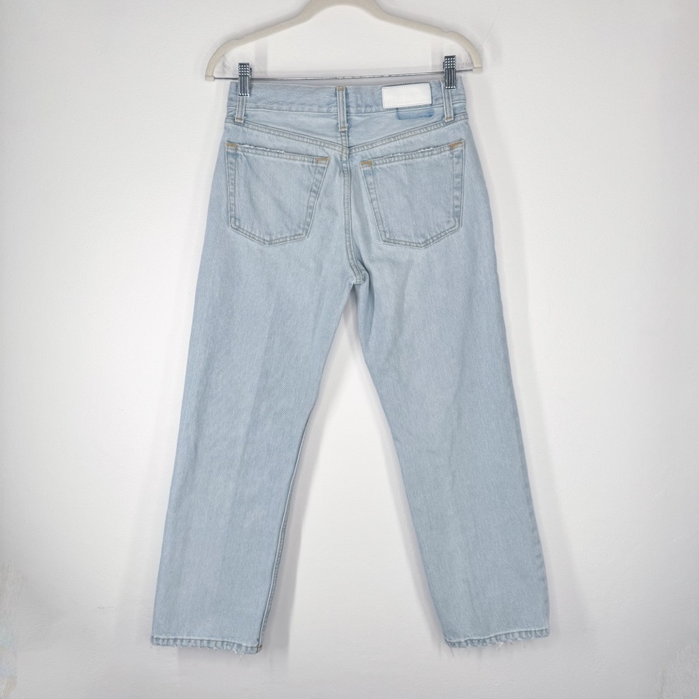 RE/DONE Easy Straight Crop Light Wash Button Fly High Rise Jeans Women’s Size 24 - Picture 4 of 11